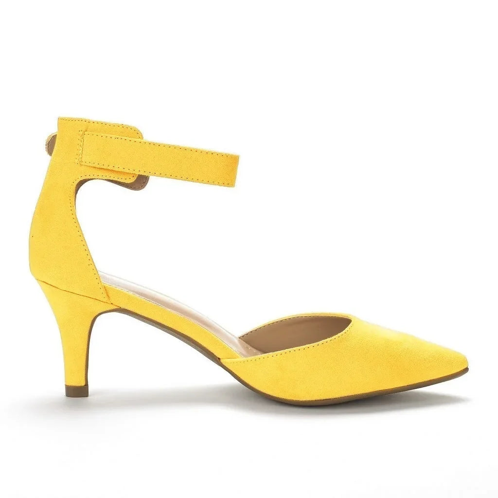 Women Sandals Summer Ladies Bridal Suede 5cm Thick Heel Pumps Wedding Party Shoe Newest Woman Open Toe Sexy Ankle Straps Sandal