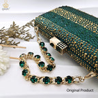2026 Nigerian Women Heel Ladies Italian Luxury Design Green Shoes And Bag Set Decorated with Rhinestone Handbag Wedding Party