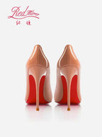 Women Heels Naked Color Women's Elegant High Heel Luxury Black Shoes Woman 2026 Red Shiny Bottoms Pointed Toe Party Ladies Women